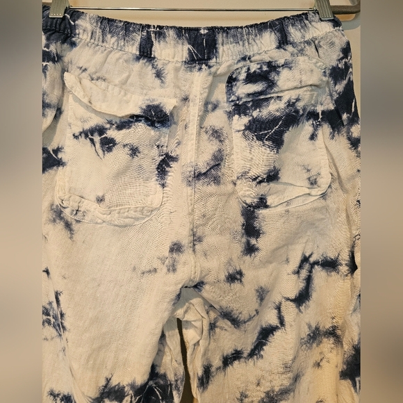 Rachel Zoe Women Size Large 100% Linen Pull On Tie Dye Lightweight Jogger Pants - Picture 8 of 8